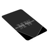 Magnet Flexible Monogramme noir gris artistique moderne (Côté Droit)