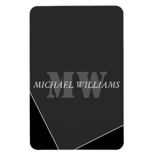 Magnet Flexible Monogramme noir gris artistique moderne