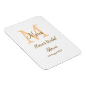 Magnet Flexible Monogramme orange fête de mariage simple moderne a (Côté Droit)