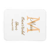 Magnet Flexible Monogramme orange fête de mariage simple moderne a (Horizontal)