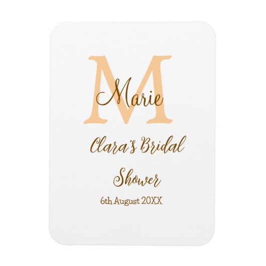 Magnet Flexible Monogramme orange fête de mariage simple moderne a (Vertical)