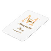 Magnet Flexible Monogramme orange pour enterrement de vie de jeune (Côté Gauche)