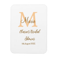 Monogramme orange pour la fête de mariage avec nom