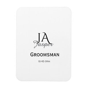 Magnet Flexible Monogramme personnalisé témoin nom date