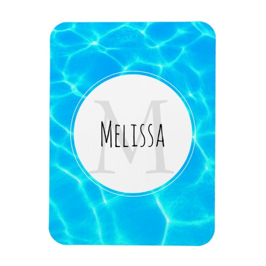 Magnet Flexible Monogramme photo de la piscine bleu clair (Vertical)