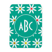 Magnet Flexible Monogramme points marguerite sarcelle (Vertical)
