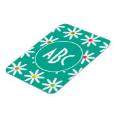 Magnet Flexible Monogramme points marguerite sarcelle (Côté Gauche)