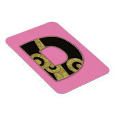 Magnet Flexible monogramme rétro - D (Côté Droit)