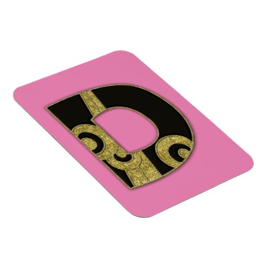 Magnet Flexible monogramme rétro - D (Côté Droit)
