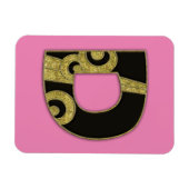 Magnet Flexible monogramme rétro - D (Horizontal)