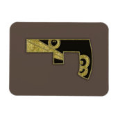 Magnet Flexible monogramme rétro - F (Horizontal)