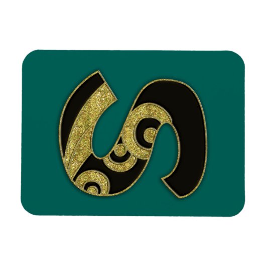 Magnet Flexible monogramme rétro - S (Horizontal)