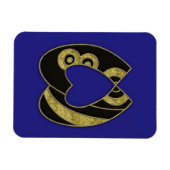 Magnet Flexible monogramme rétro - W (Horizontal)