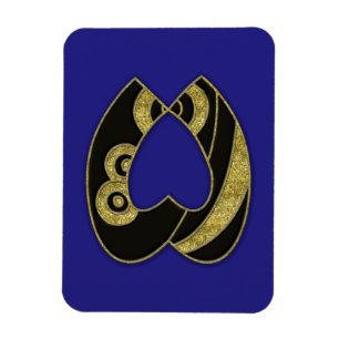 Magnet Flexible monogramme rétro - W