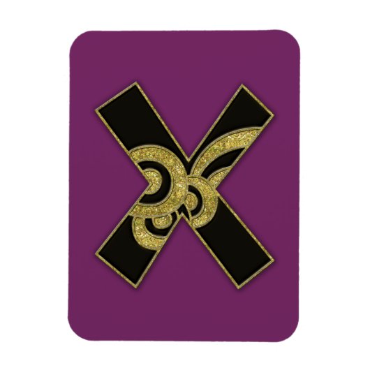 Magnet Flexible monogramme rétro - x (Vertical)