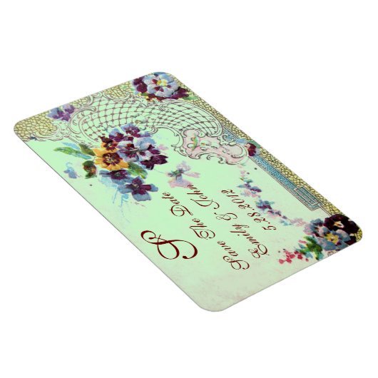 Magnet Flexible MONOGRAMME ROMANTİCA, Enregistrer La Date, vert (Côté Droit)