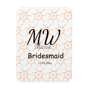 Magnet Flexible monogramme simple personnalisé nom demoiselle d'ho