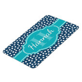 Magnet Flexible Monogramme Turquoise de Motif à pointes blanches d (Côté Gauche)
