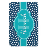 Magnet Flexible Monogramme Turquoise de Motif à pointes blanches d (Vertical)