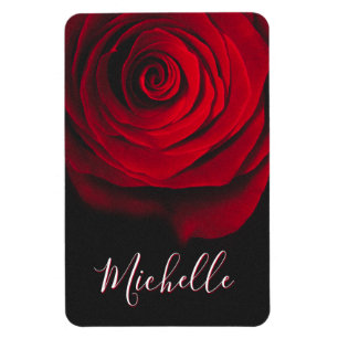 Magnet Flexible Monographie personnalisée rouge rose vintage photo