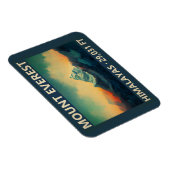 Magnet Flexible Mont Everest Himalayas Aquarelle Vintage (Côté Droit)