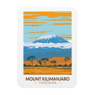 Magnet Flexible Mont Kilimandjaro Tanzanie Afrique Vintage