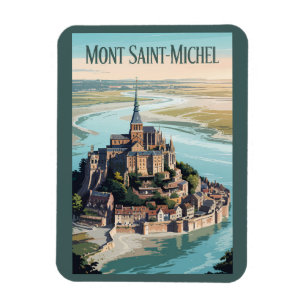 Magnet Flexible Mont-Saint-Michel France Illustration Art de Voyag