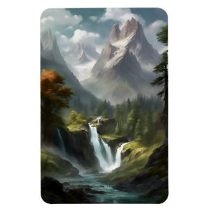 Magnet Flexible Montagne Cascade Sérénité - Nature Paysage Art