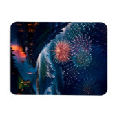 Magnet Flexible Montagne Twilight avec feux d'artifice (Horizontal)