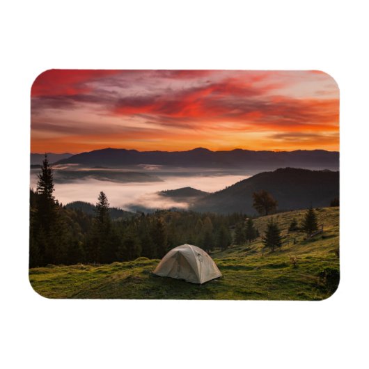 Magnet Flexible Montagnes | Camping Foggy Sunrise (Horizontal)