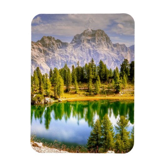 Magnet Flexible Montagnes Dolomites et Lac paysage exceptionnel (Vertical)