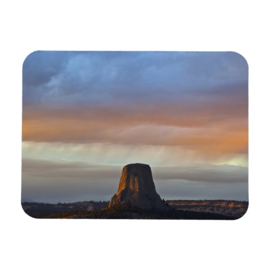 Magnet Flexible Monument national de Devils Tower, tempête au couc (Horizontal)