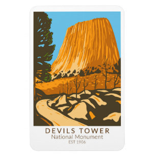 Magnet Flexible Monument national de la tour Devils Wyoming Vintag