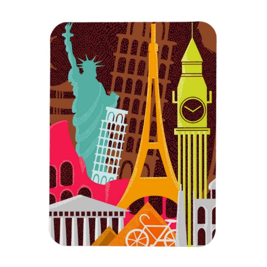 Magnet Flexible Monuments internationaux (Vertical)