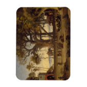 Magnet Flexible Moonlit Scene of Indian Figures and Elephants amon (Vertical)