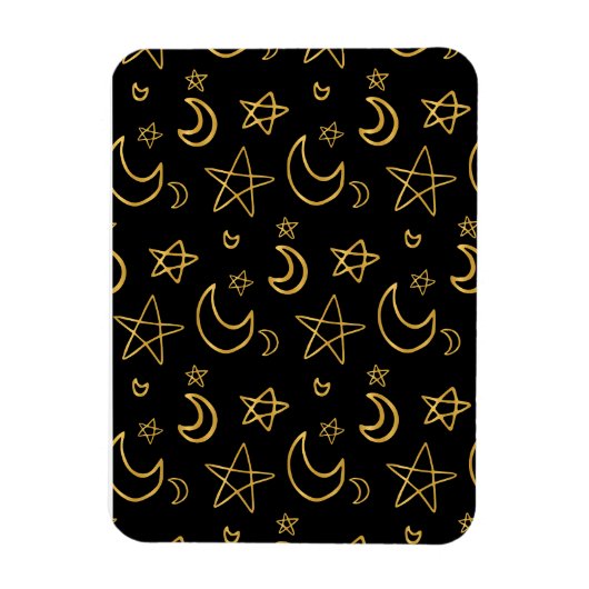 Magnet Flexible Moons et étoiles Motif or (Vertical)