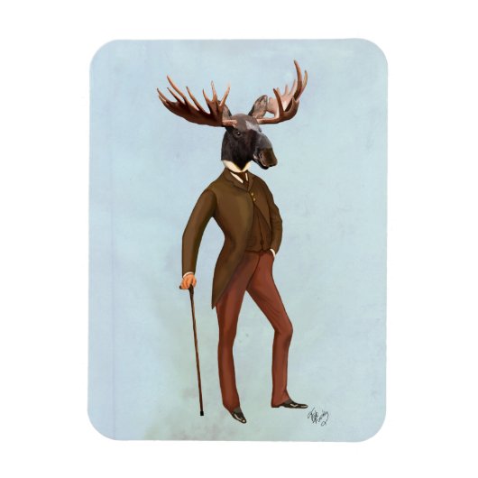 Magnet Flexible Moose En Costume Complet 2 (Vertical)