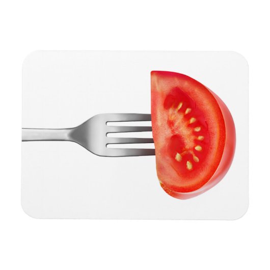 Magnet Flexible Morceau de tomate sur une fourchette (Horizontal)
