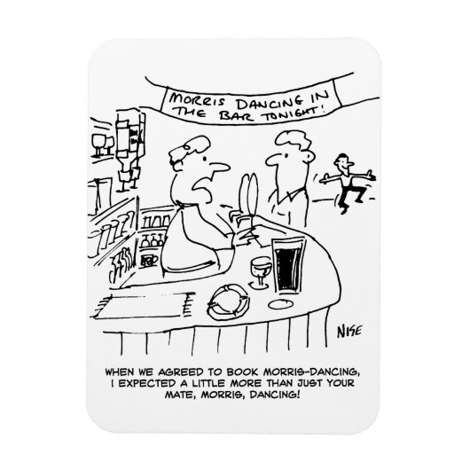 Magnet Flexible Morris Dancing in Pub. Danse Morris traditionnelle (Vertical)