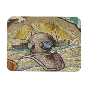Magnet Flexible Mosaic of old divers helmet