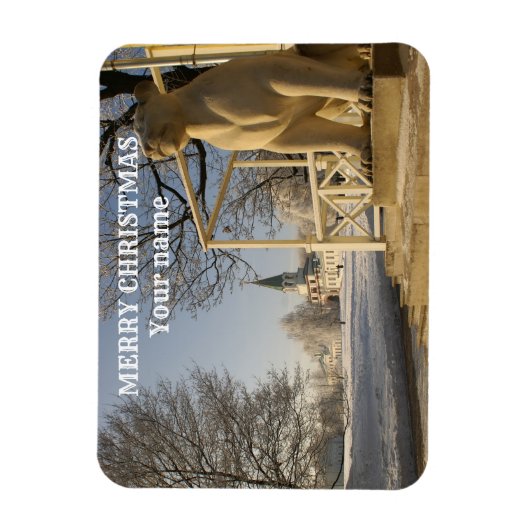 Magnet Flexible Moscou. Hiver. sculpture de lions (Vertical)