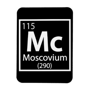 Magnet Flexible Moscovium - Tableau périodique scientifique russe