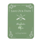 Magnet Flexible Moss Green Monogramme et flèches Enregistrer la da (Vertical)