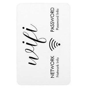Magnet Flexible Mot de passe Wifi Blanc Signer Black Wifi Info rés