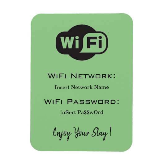 Magnet Flexible mot de passe wifi vert (Vertical)