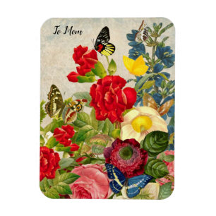 Magnet Flexible Mother's Day Garden Carnations Roses Butterflies