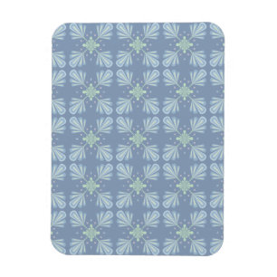 Magnet Flexible Motif Abstrait Floral Bleu
