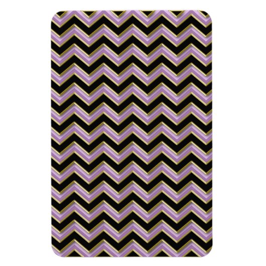 Magnet Flexible Motif Amethyst Gold Black Zigzag (Vertical)