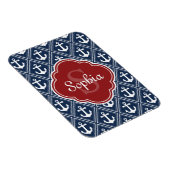 Magnet Flexible Motif Ancre bleu Monogramme rouge (Côté Droit)