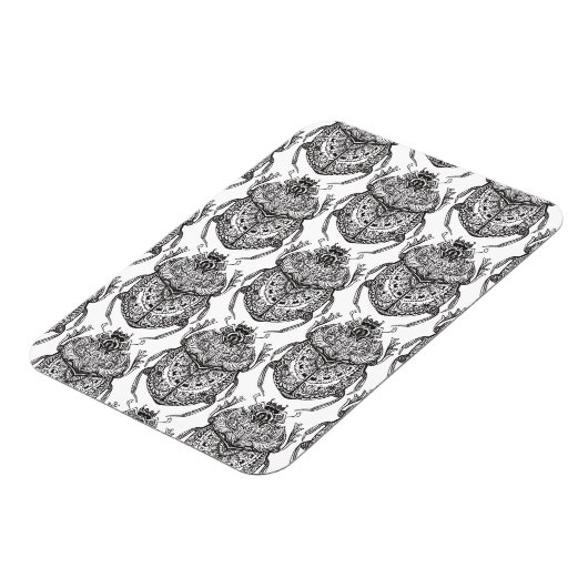 Magnet Flexible Motif Avec Doodle À Main (Côté Gauche)